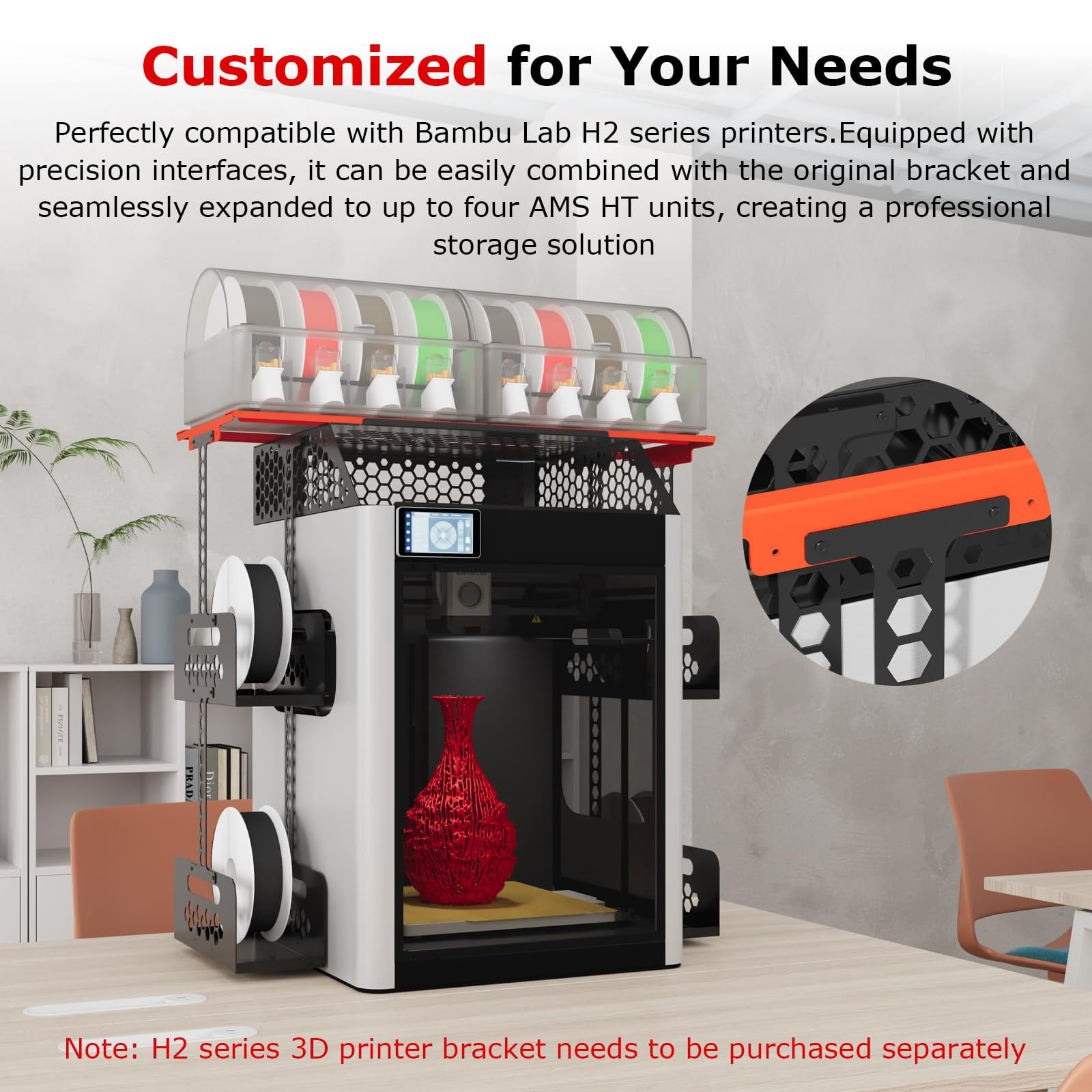 H2 AMS Stand Holder for Bambu-Lab H2D H2S H2C 3D Printers, AMS
