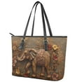 thumbnail image 3 of ZUXONGSY 3D Elephant Flower Print Handbag for Women Waterproof Work Bag Portable Laptop Tote Bag with Zip Compartments for Shopping Work, 3 of 6