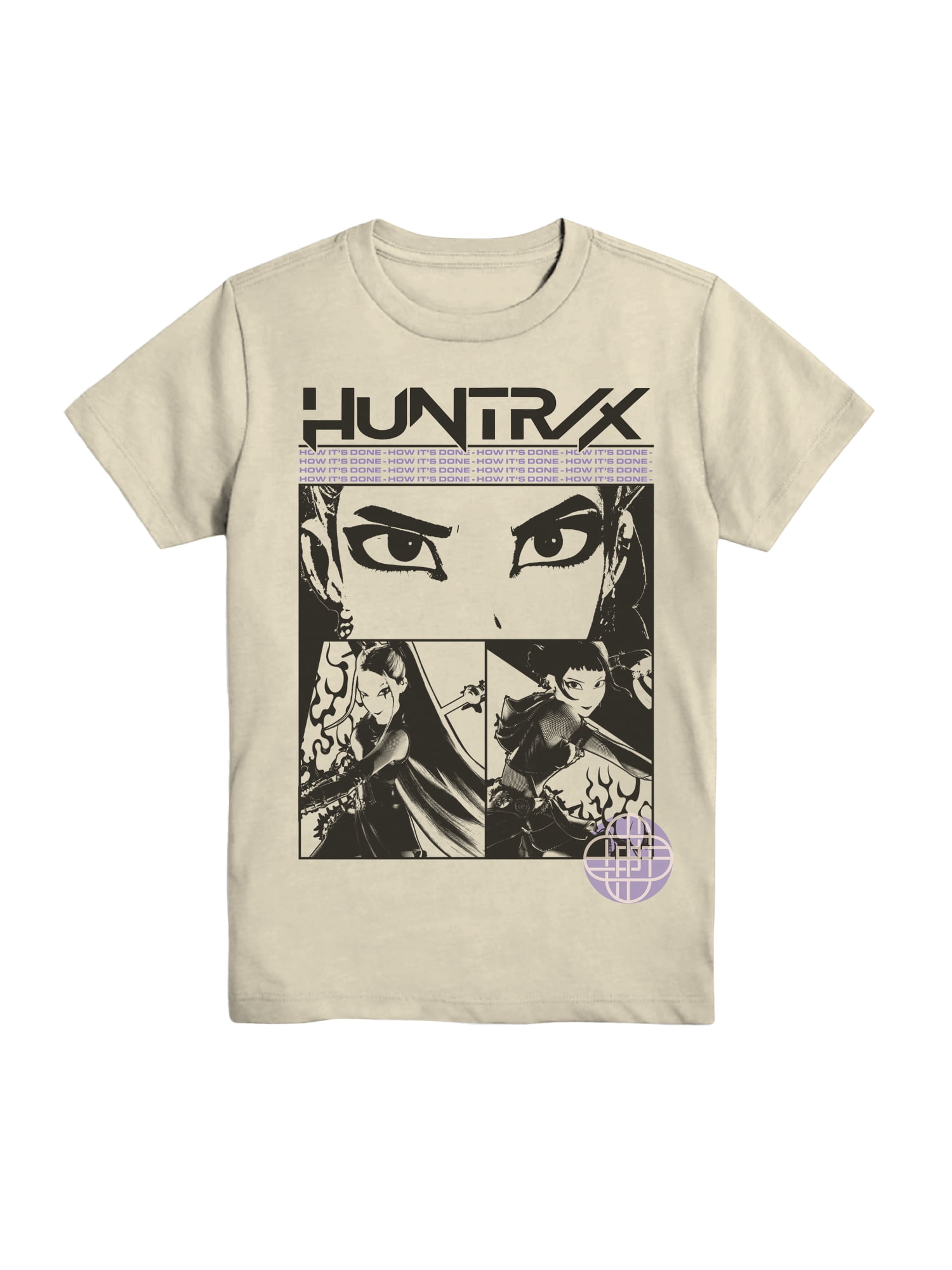 Kpop Demon Hunters Boys' Graphic Tee with Short Sleeves, Trio Framed, Sizes 4-18