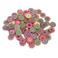 thumbnail image 4 of 100 botones de madera con patrón de flor retro, accesorios duraderos de 25 mm para manualidades de costura, 4 of 5