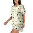 thumbnail image 2 of Bingfone Dachshund Dog Puppy Print Pajamas Sets for Women Soft Short-Sleeved Pjs with Lounge Shorts Two Piece Sleepwear, 2 of 8