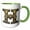 Green/White, variant on 3drose, Steampunk Image of Metal Monogram Initial H, 11oz Two-tone Blue Mug