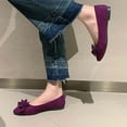 thumbnail image 6 of Women's Pointed Toe Ballet Flats Cute Bow-Knot Comfortable Loafers Formal Business Suede Slip-ons Soft Dressy Walking Shoes, 6 of 6