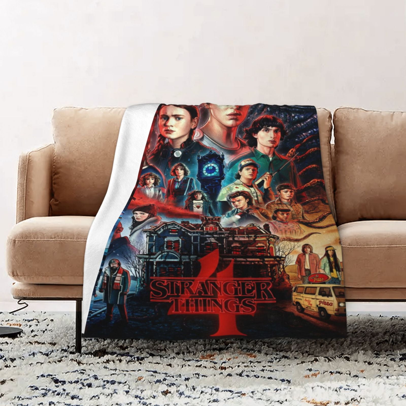 Stranger Things Bed Blanket Throw Super Soft Blanket For Couch Sofa Bed