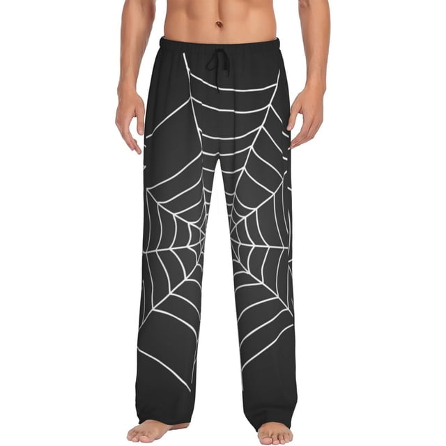 Fotbe A Web With A Spider Pantalones de Pijama para Hombre, Pantalones de Dormir, Pantalones de Casa con Cintura Ajustable y Bolsillos-XX-Large