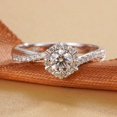 thumbnail image 5 of Anillo de plata para mujer con estrella tejida de moissanita, anillo de diamantes de 1 quilate, anillo femenino con brazo retorcido y boca abierta, 5 of 5