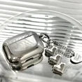 thumbnail image 1 of Luxury Electroplated Silver Earphone Box For Apple Airpods Pro2 Case for AirPods 1 2 3 Cover Simple Abstract Heart Keyring Shell 01 For AirPods Pro2, 1 of 5
