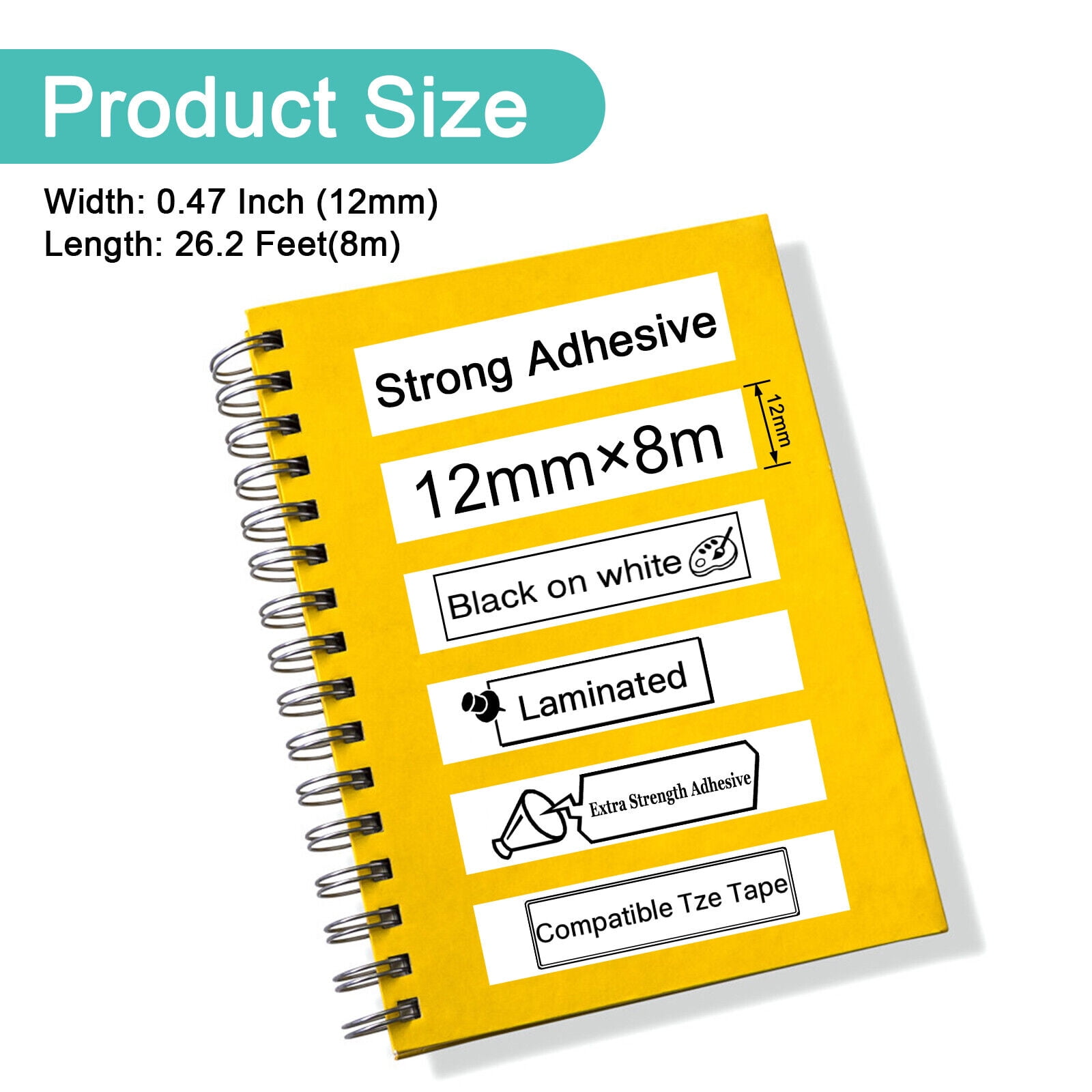 NineLeaf 10 Pack Compatible for Brother P-Touch TZe TZ Label Maker Tape TZe-S231 TZ-S231 12mm 0.47'' Extra Strength Laminated White Label Tape