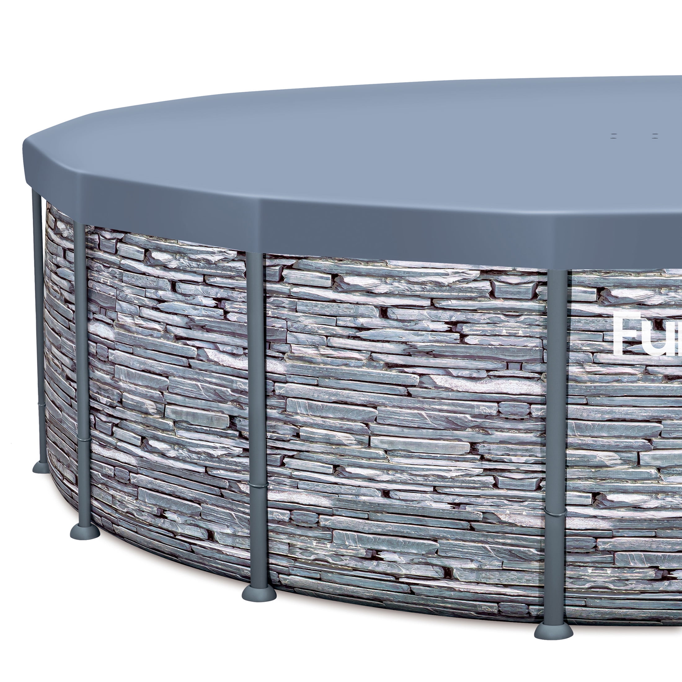 Piscine hors terre Funsicle Oasis Designer de 4,88 m x 1,22 m, structure métallique, pompe de filtration et écumeur 2 en 1, à partir de 6 ans