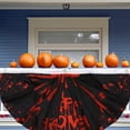 thumbnail image 4 of Honeeladyy 1 Pcs 17.72x35.43 Inch Halloween Flag Bunting Half Fan Hanging Pleated Flag Banner with 3 Grommets for Halloween Indoor Outdoor House Holiday Yard Decorations Party Props, 4 of 6