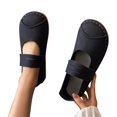 thumbnail image 4 of eczipvz Chaussures de Marche pour Femmes Chaussures Décontractées Rondes en Dentelle Chaussures Plates Mode en Flocage Chaussures Décontractées pour Femmes Compensées, Noir, 4 of 5