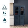 thumbnail image 3 of Sunnydaze Plastic Lockable Storage Cabinet with 3 Adjustable Shelves and 2 Windows - Charcoal - 48.75", 3 of 8