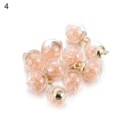 

LEZHAN 10Pcs Glass Balls Eye-catching Mini Glass Clear Beads Charms Pendants for Home