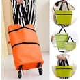 thumbnail image 2 of 2 In 1 Foldable Shopping Cart, Grocery Cart with Wheels, Collapsible Shopping Cart TwoFFIY Stage Zipper Folding Shopping Bag With Wheels Foldable Shopping Cart, 2 of 7