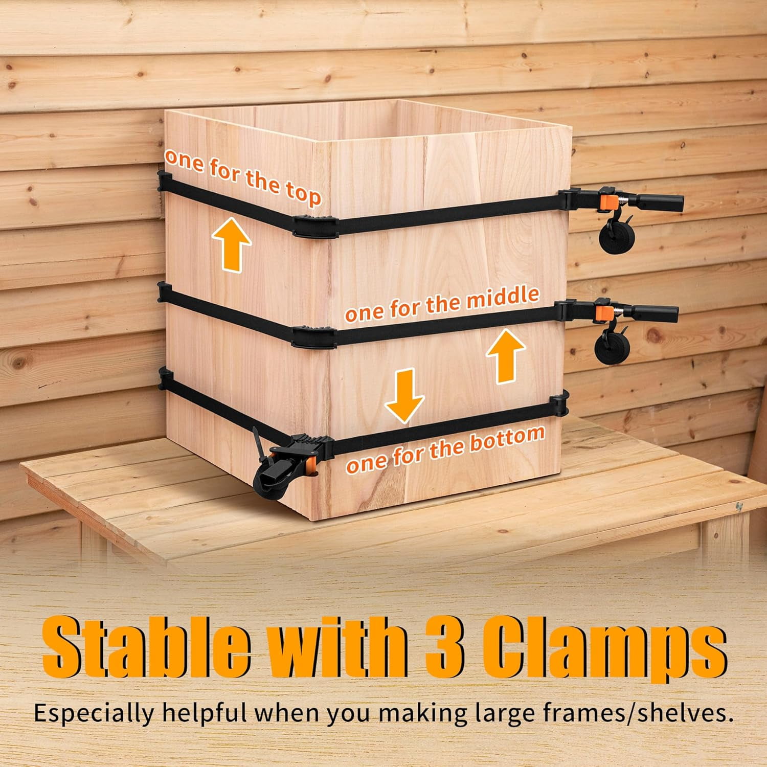 Strap Clamp for Woodworking Quick Release Band Belt Adjustable Picture Frame Clamp Tool 3 pack