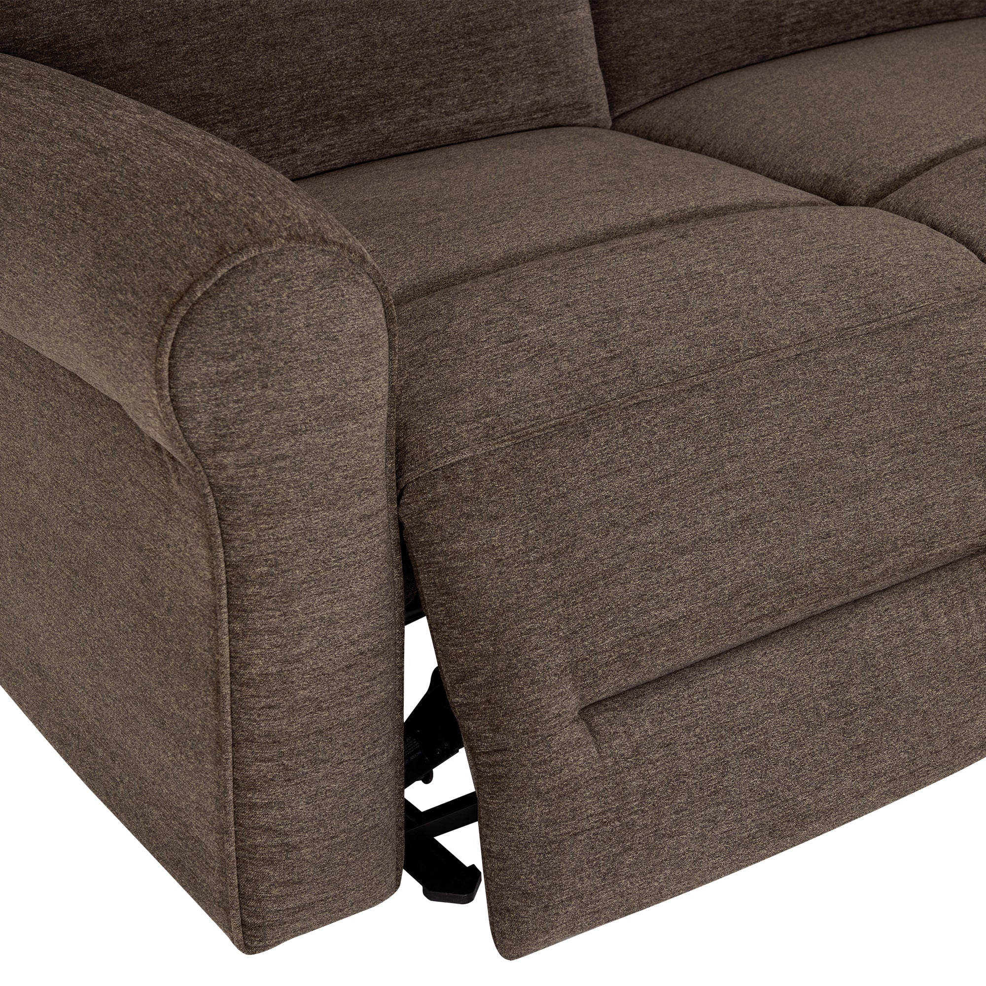 MCombo 64.6" Wall Hugger Power Loveseat Recliner Sofa with USB Ports, Reclining Loveseat for Small Spaces Living Room RV, Fabric PR635M1 (Brown)