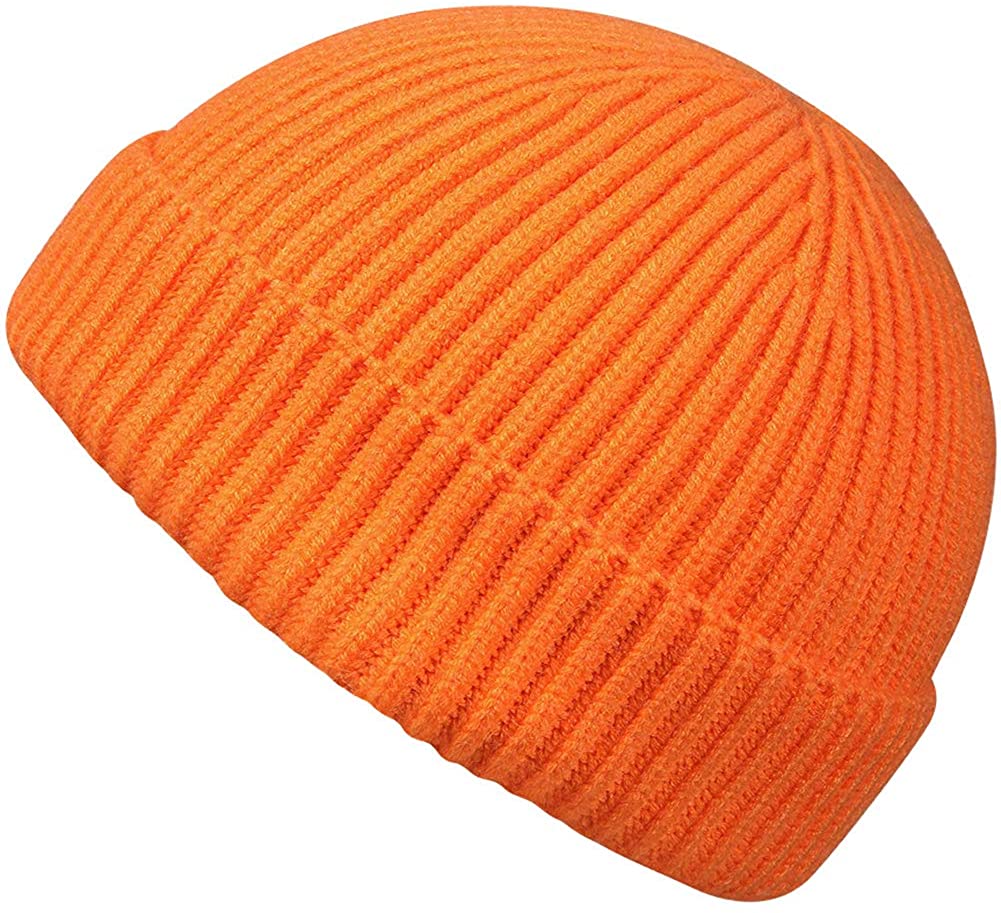 P5HAO Knit Cuff Short Fisherman Beanie 