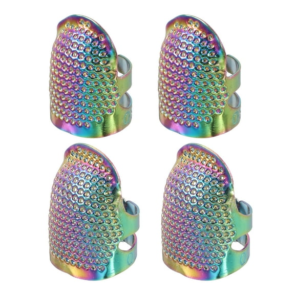 Sewing Thimble, Finger Protector for Hand Sewing Craft DIY Sewing Tools, Colorful, 2 Sizes, 4 PCS