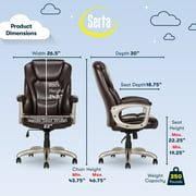 Serta Heavy-Duty Bonded Leather Commercial Office Chair with Memory Foam, 350 lb capacity, Black