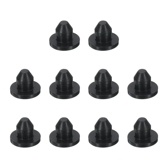 10pcs Hole Plug 3/16 Inch (4mm) Button Plugs Fit for 4mm Hole, Snap in Locking Hole Tube Plug Gel, Black