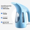 thumbnail image 2 of Vaporizador de ropa HiLIFE, portátil, 240 ml de capacidad, 700 W, potente vapor penetrante, elimina arrugas, ideal para el hogar, la oficina y viajes (solo 120 V) (azul cielo), 2 of 5