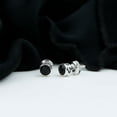 thumbnail image 5 of Rosec Jewels 5 MM Black Onyx Solitaire Stud Earring in Bezel Setting, 925 Sterling Silver, 5 of 8