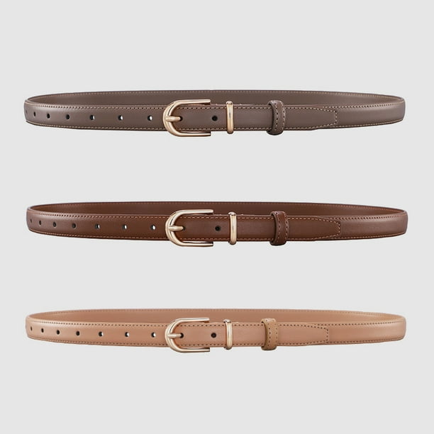 Cinturon Mujer, 3 pcs Cinturones Ajustables para Mujer(Marrón, café, Color del té con leche)