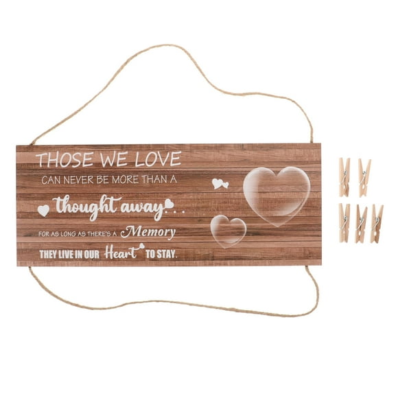 USHOBE 1Set Wood Plaque with Photo Clip for Home Interior and Offices Hanging Photo Display 35.00X14.00X0.20in