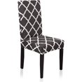thumbnail image 1 of Stretch Dining Chair Slipcovers, Geometric Print Dining Chair Covers, Removable Washable Spandex Furniture Seat Protector for Kitchen Room Hotel Table Banquet (6 Per Set, Black), 1 of 7