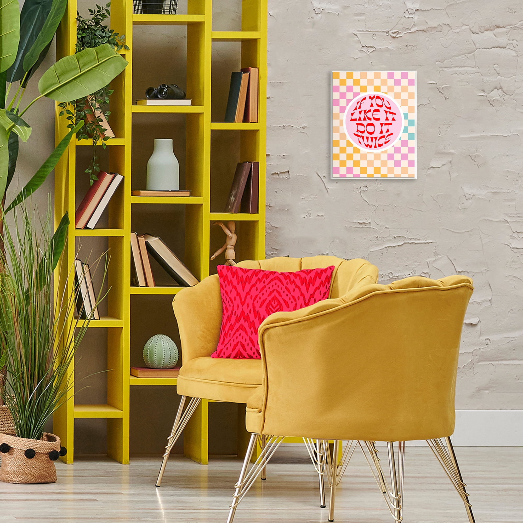 Stupell Industries Groovy Pattern Do It Twice Text & Numbers Painting Unframed Art Print Wall Art, 11 x 14