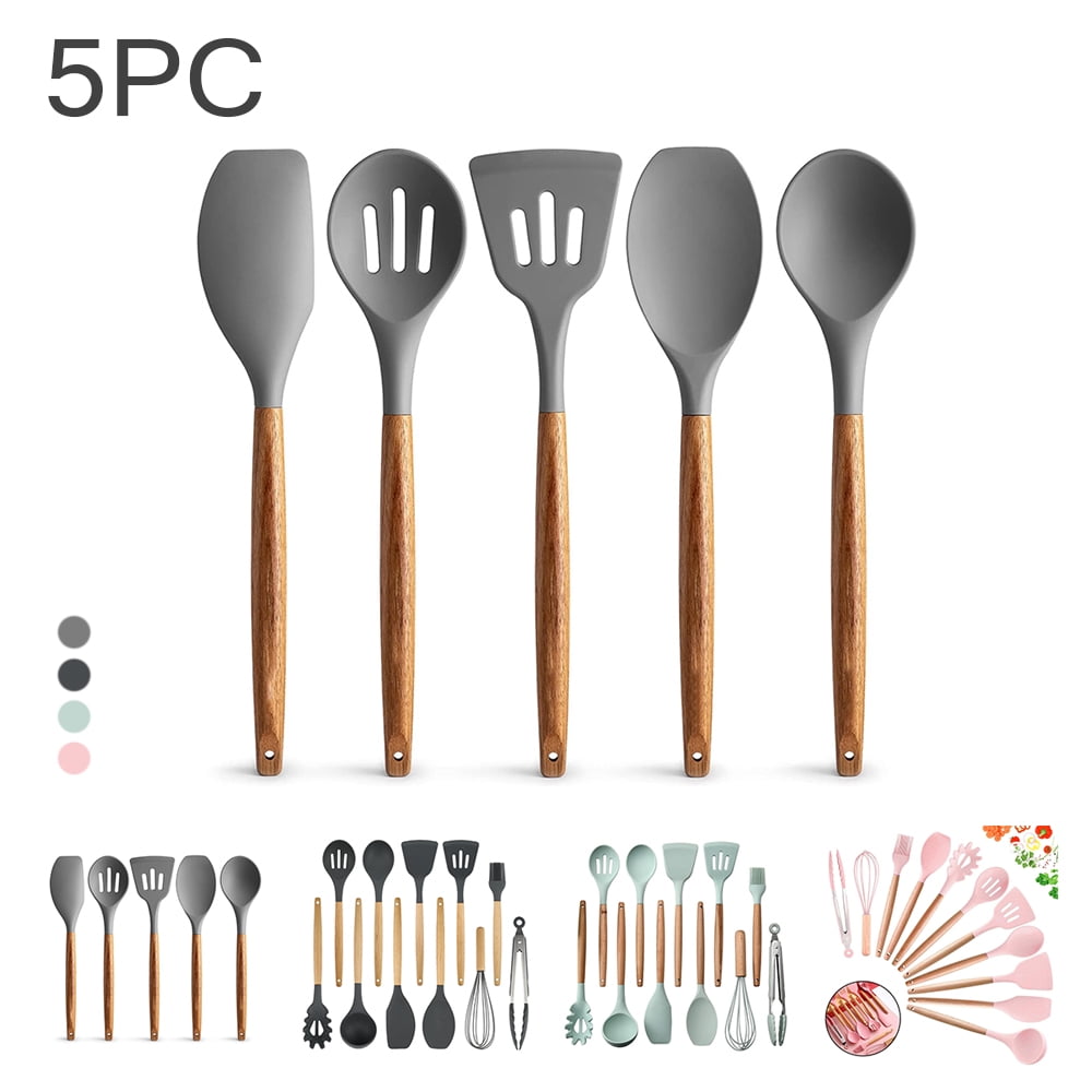 Skycarper Silicone Kitchen Utensils Set, Cooking Utensil Set, 5PC Non