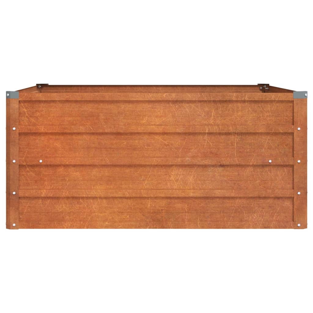vidaXL Garden Raised Bed Rusty 39.4"x39.4"x17.7" Corten Steel