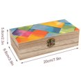 thumbnail image 2 of 7.9×2.3 In Wooden Boxes Durable Easy To Use Dustproof Prevent Slippery Delicate And Cabinet Gray Tie-dye Background Rainbow Colors_1, 2 of 8