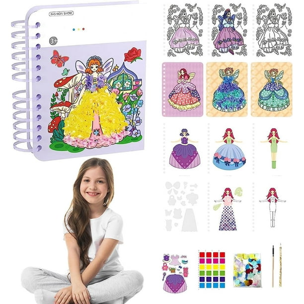 Libros para Colorear para niños - Pegatinas de Bricolaje para niña Hechas a Mano | Regalos de Juguetes de Pintura Seguros de Usar para Año Nuevo, Día del Niño, Cumpleaños y Día del Niño