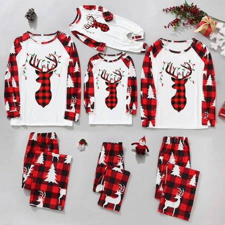 

Christmas Gifts Christmas Women Mommy Print Blouse Tops And Pants Xmas Family Clothes Pajamas Polyester Red M
