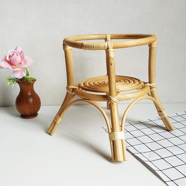 Estante de soporte de planta de ratán Natural soportes de plantas decorativas para jardín de plantas de interior al BLESIY estante de pie