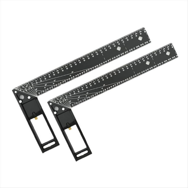 Escuadra para Carpintería de 2 Piezas para Medición Precisa, Escuadra para Regla de Ángulo de Calibre Multifuncional de 45/90 Grados