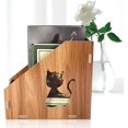 thumbnail image 3 of Office Desktop File Storage Box DIY Wooden Hollow Cats Office File Sorter Document Books Magazine Holder Sorter #10CM25CM24CM, 3 of 7