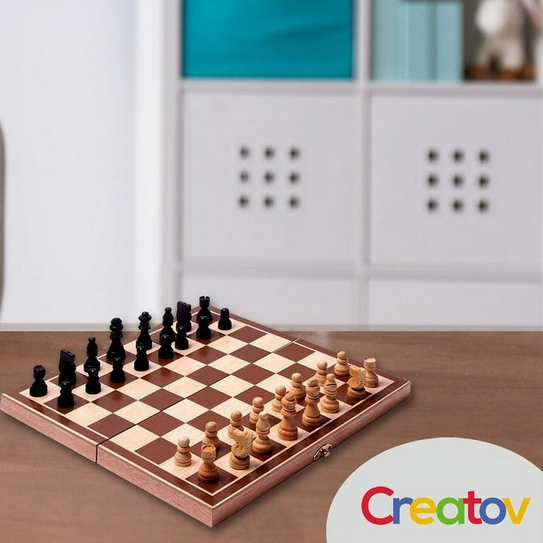 Creatov Chess Set - Chess Board Set for Adults Kids Chess Set Board Game  Set Wood Chess Set with Chess pieces Travel Chess Set