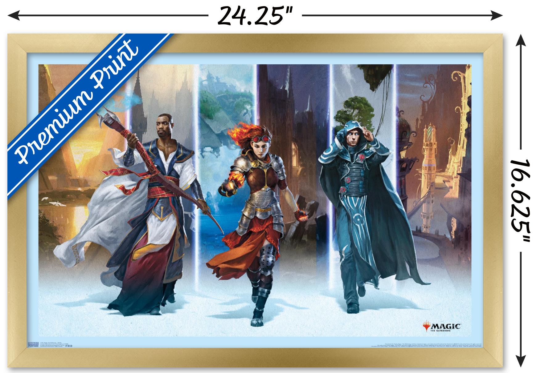 Magic: The Gathering - Worlds Wall Poster, 14.725" x 22.375", Framed