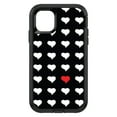 thumbnail image 1 of DistinctInk Custom SKIN / DECAL compatible with OtterBox Defender for iPhone 11 (6.1" Screen) - Red White Black Repeating Hearts, 1 of 5