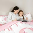 thumbnail image 4 of jejeloiu Personalized Gifts Bowknot Twin Bedding Sets 7-Piece,Letter C Bedding Comforter Set,Kawaii Bee Floral Sheet Sets For Child,Lightweight Room Decoration Reversible, 4 of 8