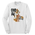 thumbnail image 2 of Wild Bobby God Made Me This Way Cross with Sunflowers Inspirational/Christian Men Long Sleeve Shirt, White, XX-Large, 2 of 6