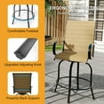 thumbnail image 6 of Twister.CK 3 Piece Outdoor Bistro Sets, Swivel Bar Chairs and Tempered Glass Bar Table Set, All Weather Textile Fabric High Stool, for Lawn, Garden, Balcony, Gold, 6 of 8