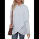 thumbnail image 1 of Sudadera Holgada con Capucha y Larga para Mujer, de Color Liso e Irregular Gris Azul S, 1 of 9