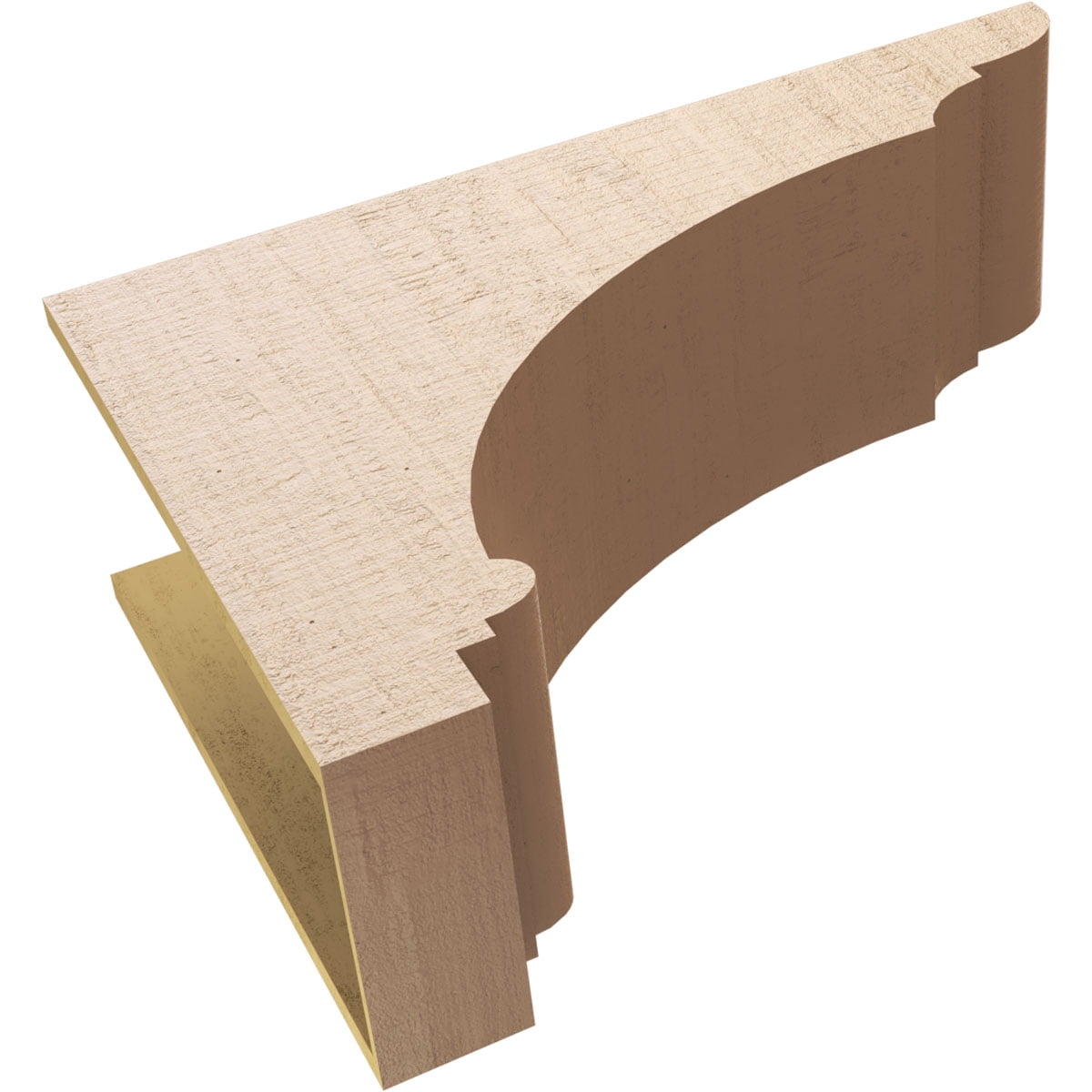 12"W x 36"D x 24"H Classic Hughes Rough Cedar Woodgrain TimberThane Corbel, Primed Tan
