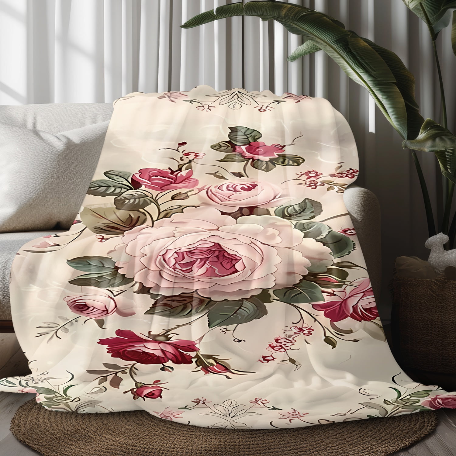 Custom Blanket, Flannel Fleece Blanket for Bed & Sofa - Soft Printed Throw Blanket, Fuzzy Blankets & Throws 60x80 Inches