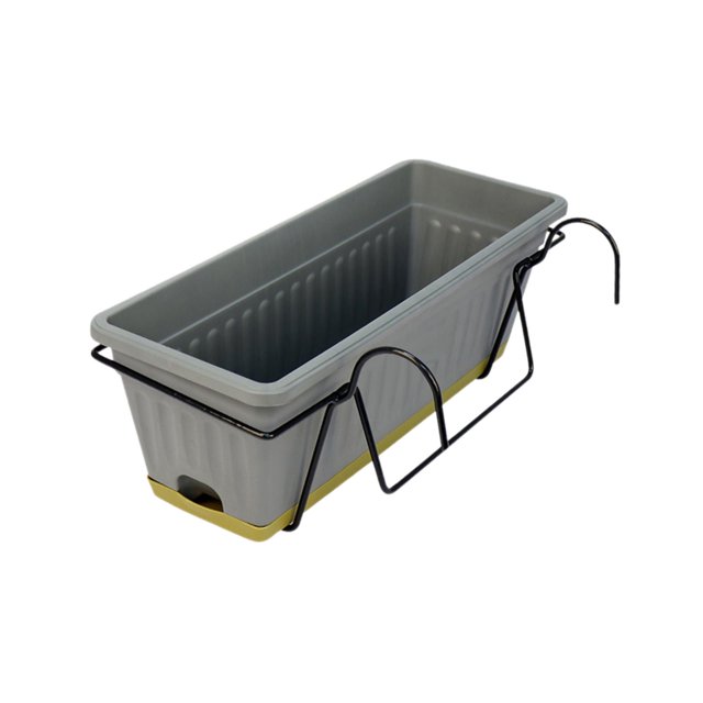 Ximing Hanging Basket Flower Box Hanging Flower Pot for Windowsill Courtyard Office Gray