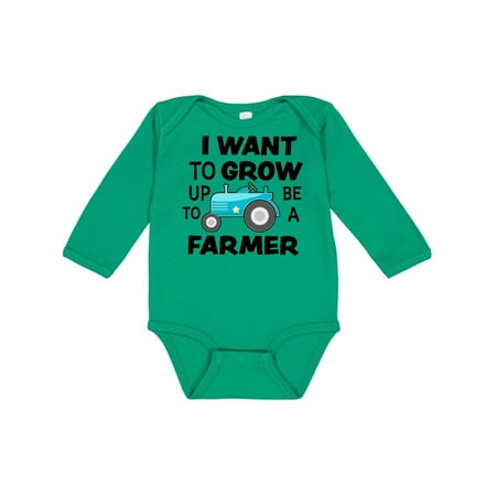 

Inktastic I Want To Grow up To Be a Farmer Gift Baby Boy or Baby Girl Long Sleeve Bodysuit