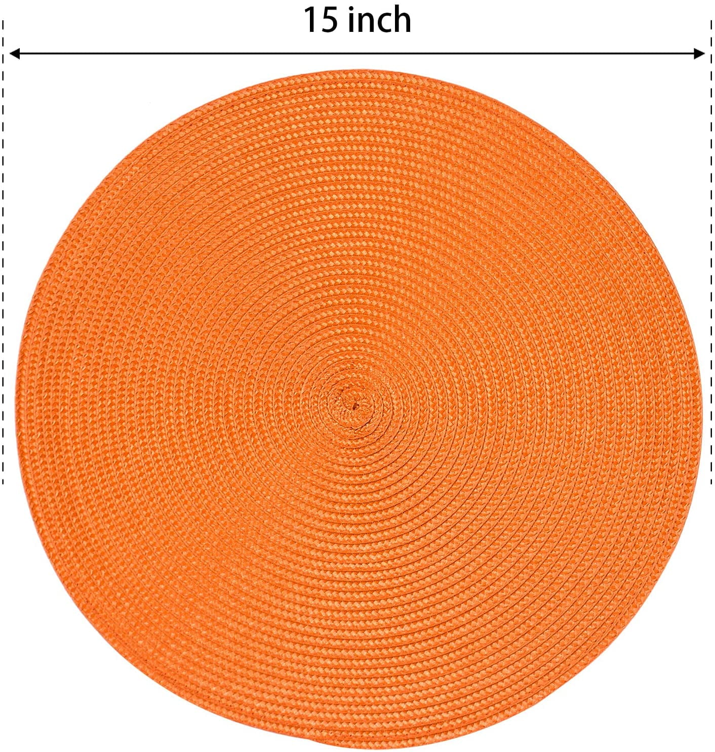 Knubmt Set of 6 Round Placemats Woven Washable Table Mats Heat Resistant Non Slip Circle Place Mats for Dining Table